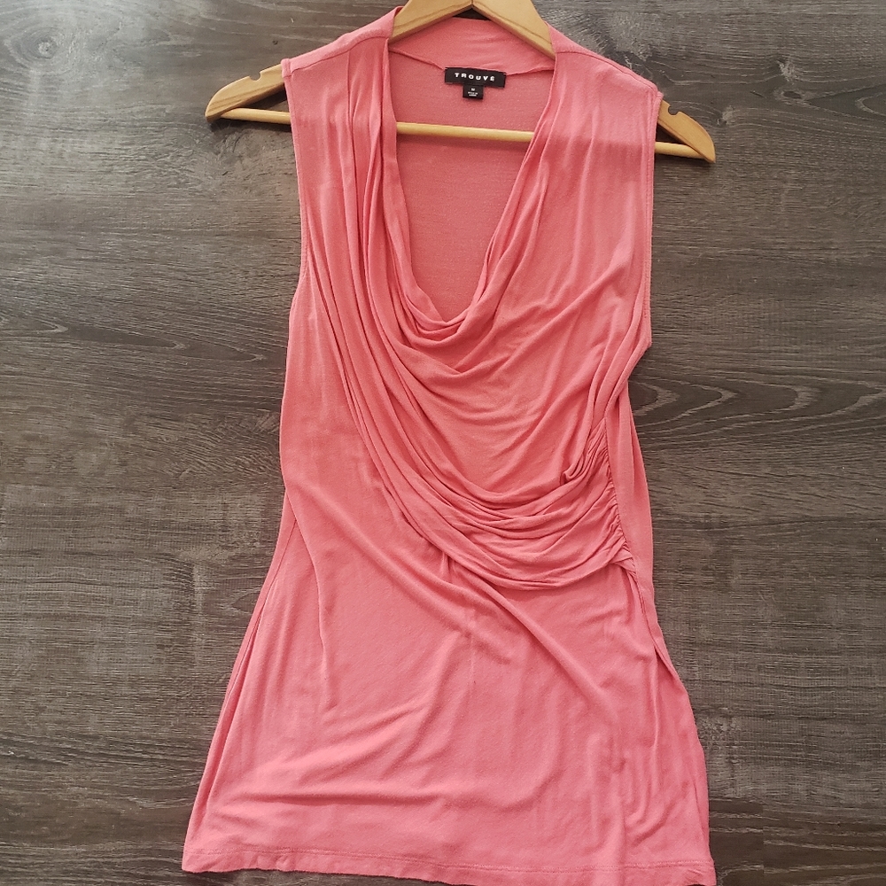 Trouve draped top salmon pink Nordstrom purchased